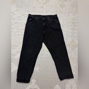 Wrangler Jeans Men's 38x29 Black Dark Wash Straight Leg Jeans